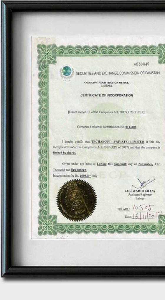 SECP certificate