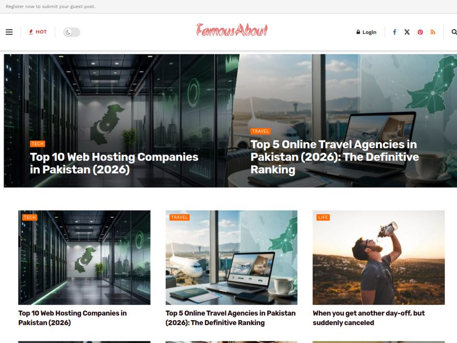 famousabout.com homepage
