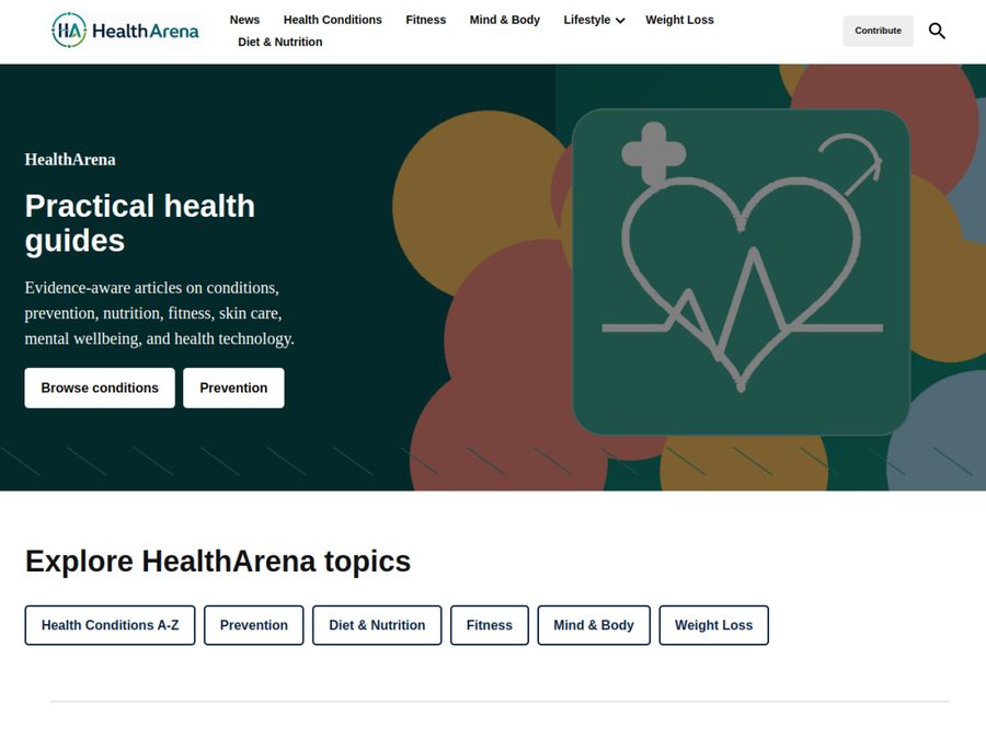 HealthArena.com homepage