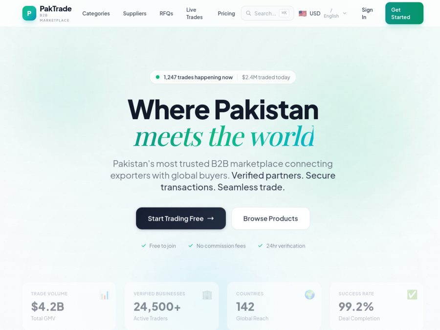 paktrade.com homepage