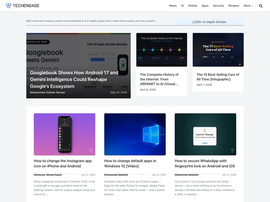 TechEngage.com homepage